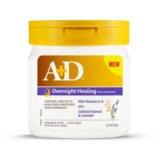 A+D Overnight Healing Diaper Rash Ointment for Baby, Soothes, Protects & Relieves Overnight, 15.2 oz