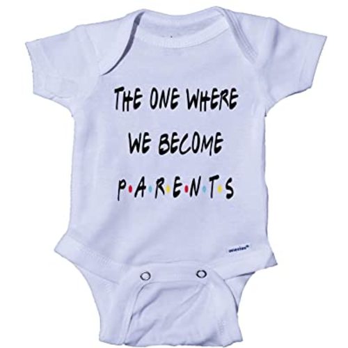 Ink Trendz® The One Where We Become Parents Friends TV Themed Cute Announcement Baby One-Piece Onesie®