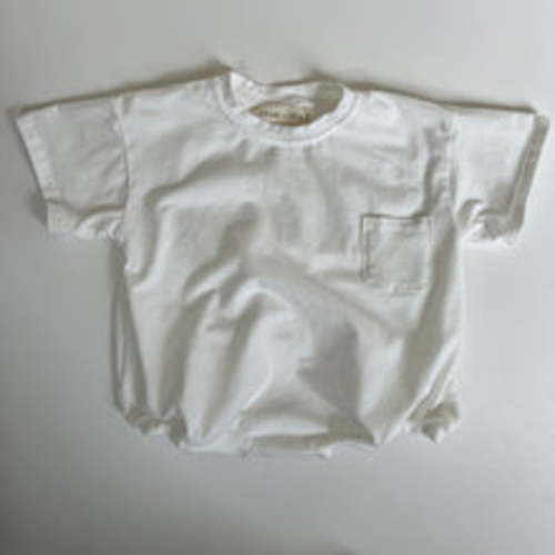 Cory Pocket Romper in White