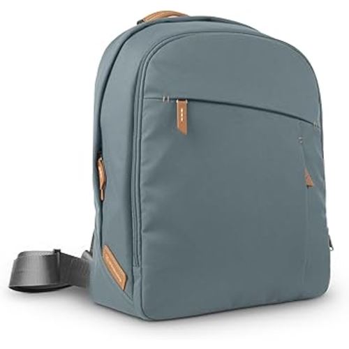 UPPAbaby Changing Backpack/Multiple Storage Compartments/Stroller Strap Attachment/Bottle Insulator and Changing Pad Included/Callum (Stone Blue/Sand Leather)