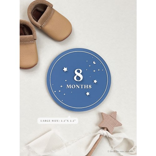 Acrylic Starry Night Round Milestone Cards | Monthly Milestone Markers | Boho Interchangeable Milestone Card | Baby Shower Gift | Photo Prop