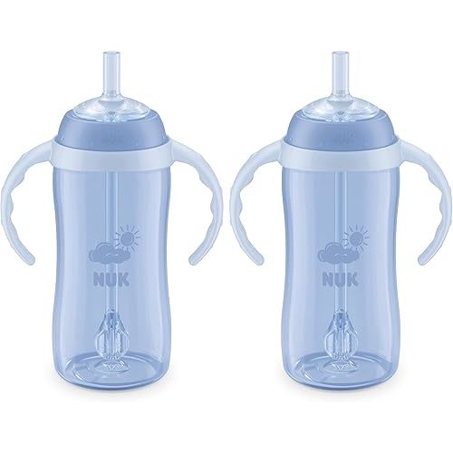 NUK Learner Straw Cup, 10oz - Toddler Cup with Soft Straw for Easy Drinking, Suitable for Ages 8 Months and Up