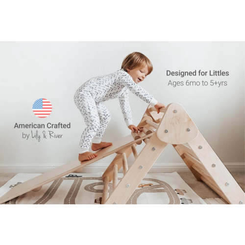5-Star Montessori Climber | Pikler Triangle | Lily and River | Wooden Climbing Gym | Made in the USA