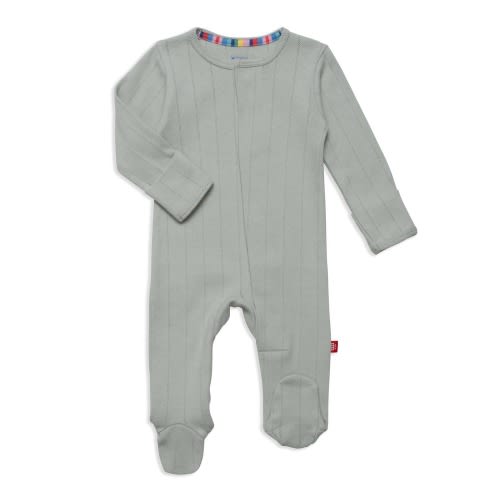 love lines seagrass organic cotton pointelle magnetic parent favorite footie