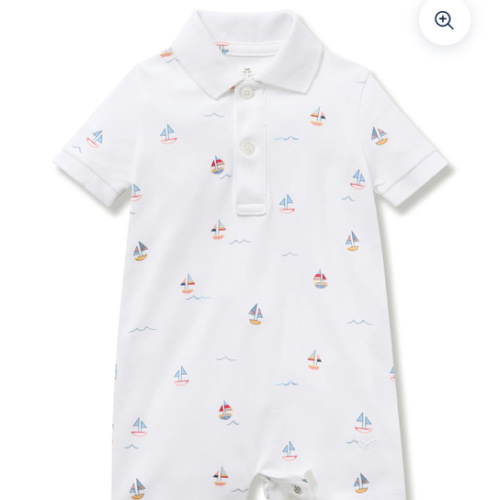 Baby's Pima Louis Play Romper in La Mer