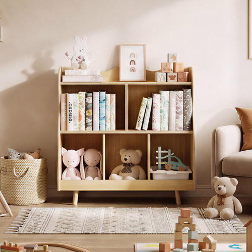 George Oliver Wooden Kids Bookcase with 3 spacious open shelves & Reviews | Wayfair