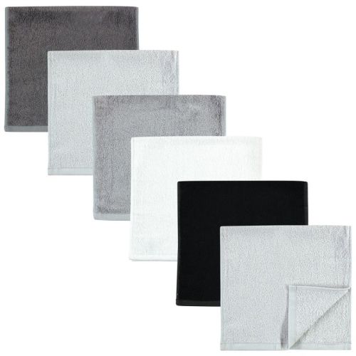 Hudson Baby Infant Rayon From Bamboo Burpcloth 6pk, Black White, One Size