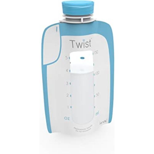 Kiinde Twist Pouch Direct-Pump Direct-Feed Twist Cap Breast Milk Storage Bags for Pumping, Freezing, Heating and Feeding, Pre-Sterilized, 6 Ounce, Pack of 40
