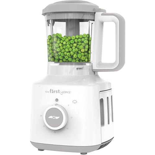 The First Years 2-in-1 Baby Food Maker and Steamer - Baby Food Blender and Steamer - Healthy Homemade Baby Puree Maker - Easy-to-Clean Baby Food Processor - Dishwasher Safe - 3.5 Cup Capacity