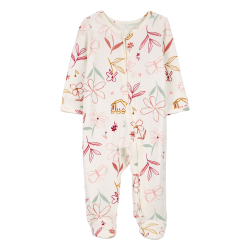 Baby Zip-Up Floral PurelySoft Sleep & Play Pajamas - Carter's | Carter's