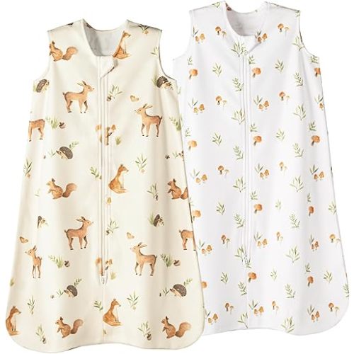 david's kids Saco de dormir de micro forro polar para bebé de 0 a 6 meses, mantas usables cálidas para bebé con cremallera de 2 vías, paquete de 2 sacos de dormir para bebés recién nacidos niños y