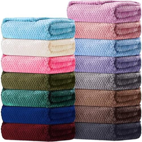 Newwiee 15 Pcs Baby Blanket Flannel 30 x 40 Inches Cozy Newborn Throw Blanket Infant Soft Warm Swaddle Blanket Fuzzy Nursery Receiving Toddler Blanket for Crib Stroller Hospital Bed