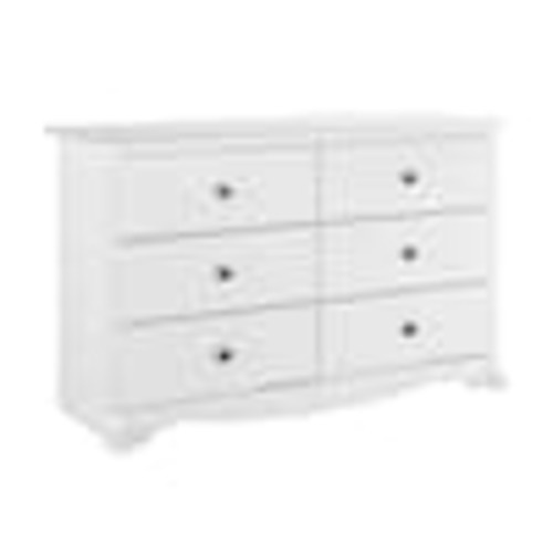 Prepac Monterey White 6-Drawer Dresser 48 in. Chest of Drawers, Dresser for Bedroom, Dressers for Clothes Storage and Organizer WDC-4829