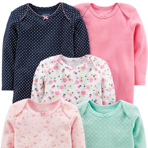 Simple Joys by Carter's baby-girls 5-pack Long-sleeve Bodysuit