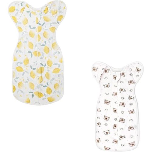 Baby Swaddle Sleep Sacks 0-3 Months and Baby Transitional Swaddle Sleep Sack 3-6 Month, Breathable Newborn Swaddles with 2-Way Zipper