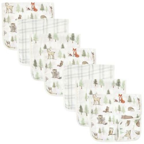 Hudson Baby Infant Boys Muslin Burp Cloth 7pk, Forest Animals, One Size