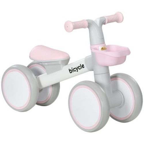 Qaba Balance Bike For Toddlers 1-3 Years, Baby Balance Bike With Adjustable Seat, Silent Wheels, No Pedal Bike, Green