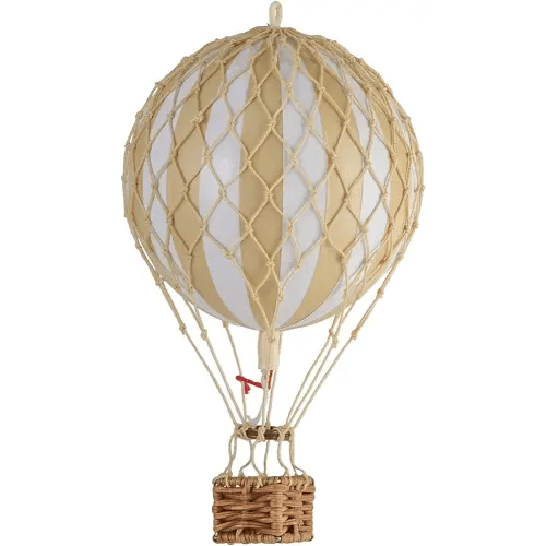 Authentic Models, Floating The Skies Air Balloon, Hanging Home Decor - 5.3 Inch Height, Historic Hot Air Balloon Model for Home Decor, Detailed Vintage Decorations to Hang from Ceiling - Ivory