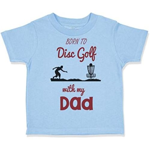 Toddler T-Shirt Born to Disc Golf with My Dad Father's Day Cotton Family Clothes