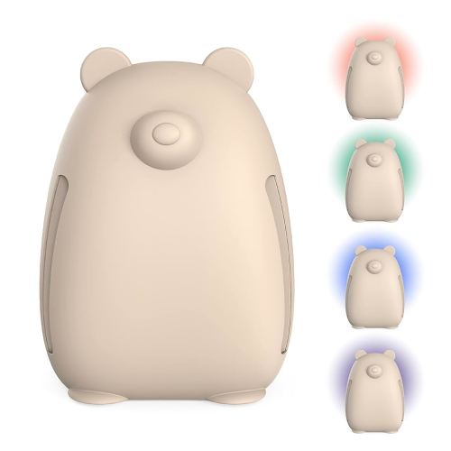 Pure Enrichment PureBaby Kids Bear Air True HEPA Air Purifier - Energy Star Rated, 4 Stage Filtration, UV-C Light, Night Light for Medium-Large Rooms - Baby Nurseries, Kid Bedrooms (Sweet Oat)