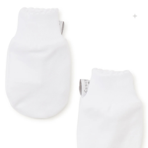 White Kissy Basics Mittens