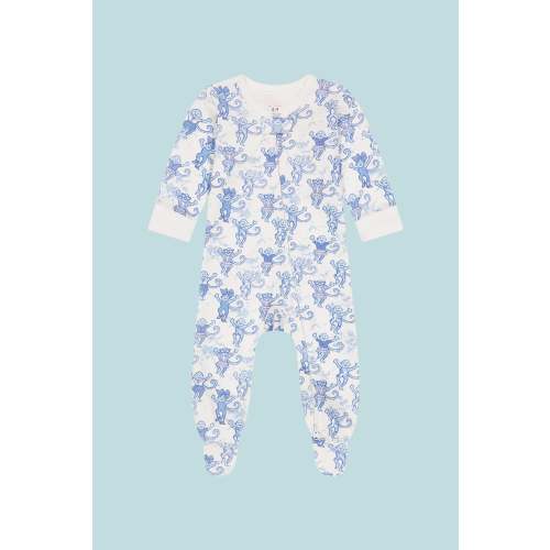 Infant Pastiche De Monkey Zipper Footie