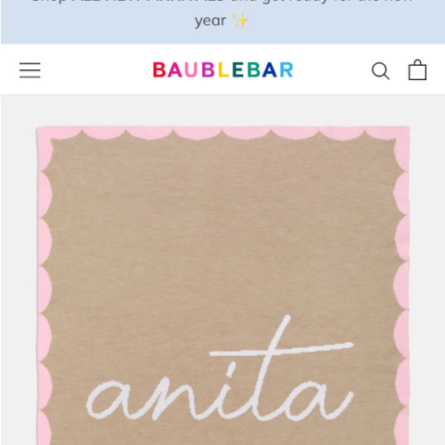 Subtly Scalloped Kids' Custom Blanket - Tan/Pink