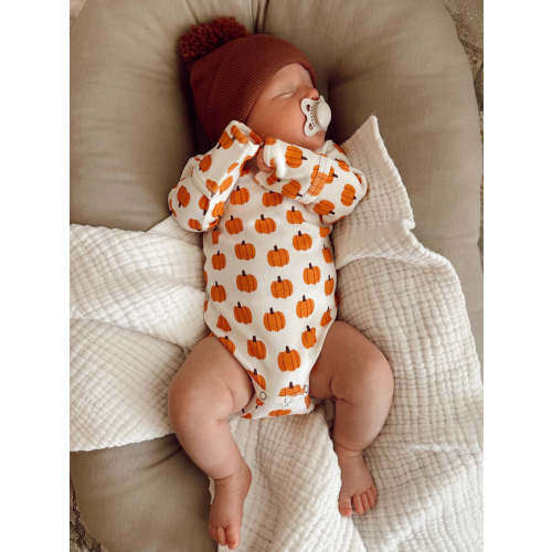 Pumpkin / Organic Long Sleeve Bodysuit