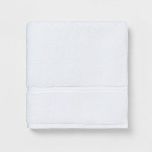 Spa Plush Oversized Bath Towel White - Threshold™: 100% Cotton, Heavyweight 550-800 GSM, Terry, OEKO-TEX Certified