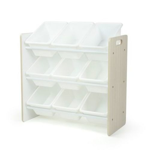 Kids' Hampton Toy Storage Organizer With 9 Storage Bins Sandwashed/white - Humble Crew: Kids Room Storage, Toddler Organization