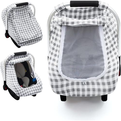 Amazon.com: Muslin Car Seat Cover Baby, Summer Infant Carseat Covers with Breathable Window, Lightweight Car Seat Sun Shade Cover for Girls Boys, Fit Spring Summer (Brown) : Baby
