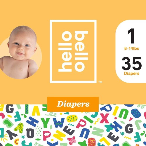 Hello Bello Diapers, Size 1, 35 Count, Alphabet Soup Design