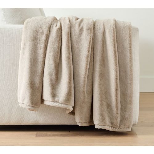 Double Faced Rabbit Faux Fur Throw