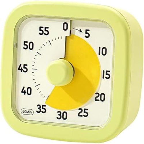 Visual Timer for Kids,Time Timer Home - 60 Minute Kids Visual Timer, Timer for Classroom Home Office, Countdown Clock for Teaching Work Meeting, Pomodoro Timer for Time Management (Avocado Green)