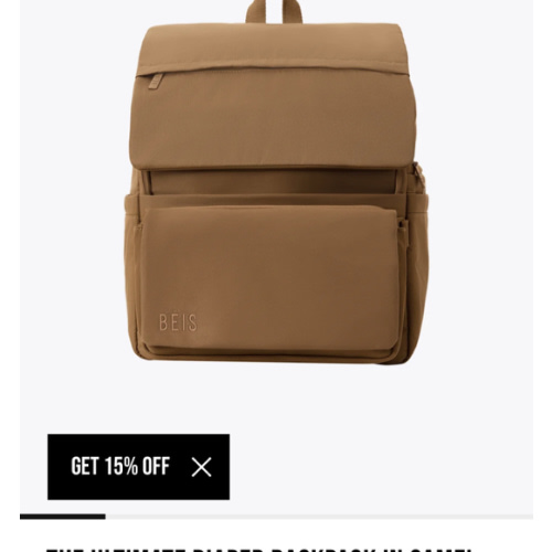 BÉIS 'The Ultimate Diaper Backpack' in Camel - Diaper Bag Backpack in Camel Brown