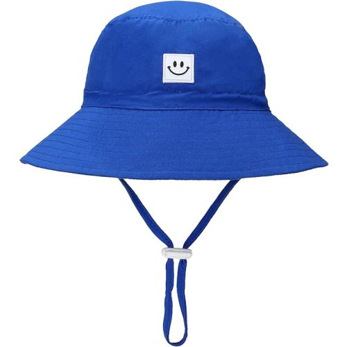 Baby Sun Hat Smile Face Toddler UPF 50+ Sun Protective Bucket hat Nice Beach hat for Baby Girl boy Adjustable Cap
