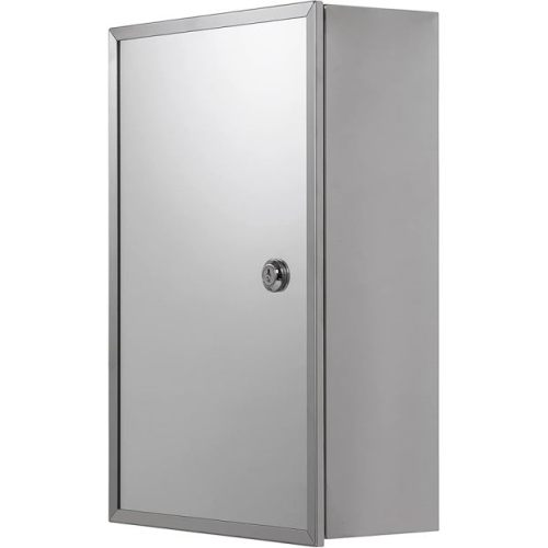 Croydex  Lockable Bathroom Storage (Stainless Steel with Mirrored Door)