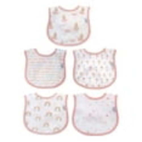 Neat Solutions 5 Pack Girl Infant Stay-Dry Bibs
