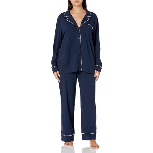 Amazon Essentials Women's Cotton Modal Long-Sleeve Shirt and Full-Length Bottom Pajama Set
