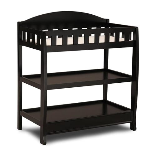 Delta Children Infant Changing Table with Pad, Ebony Black