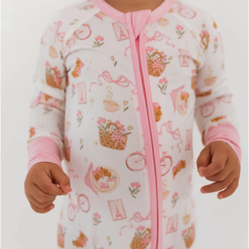 Croissants and Coffee Zipper Romper – In my Jammers