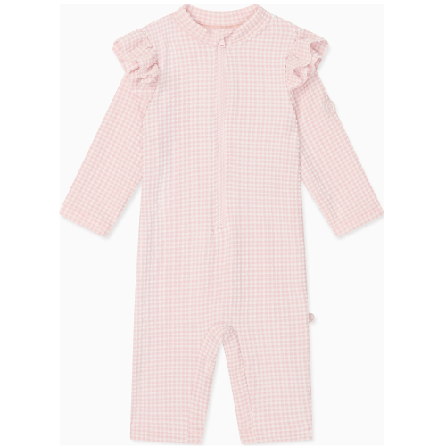 Gingham Seersucker Frill Sun Safe Swim Suit - MORI Swim | Maisonette