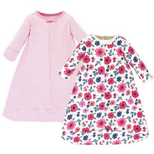 Touched by Nature Baby Girl Organic Cotton Long-Sleeve Wearable Sleeping Bag, Sack, Blanket, Garden Floral