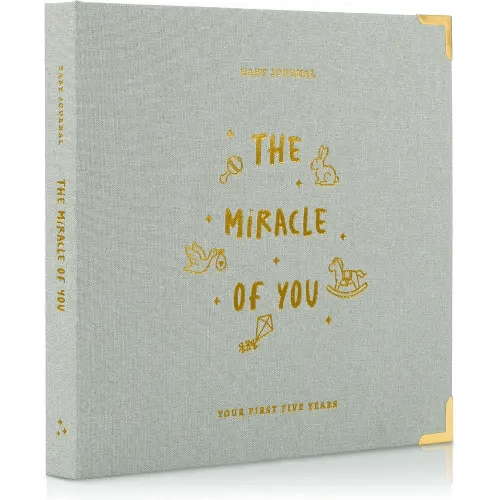 Keepsake Baby Memory Book for Boys and Girls – Timeless First 5 Year Baby Book – Neutral Journal Scrapbook or Photo Album - Record a Milestone for Every Event from Birth to Age 5