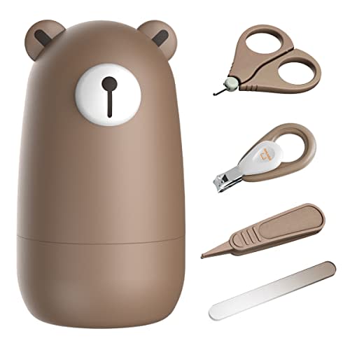 PAPABEAR Baby Nail Clippers Set with Cute Case, Infant Fingernail and Toenail File Kit for Newborn Manicure and Pedicure, New Mom Grooming Gift
