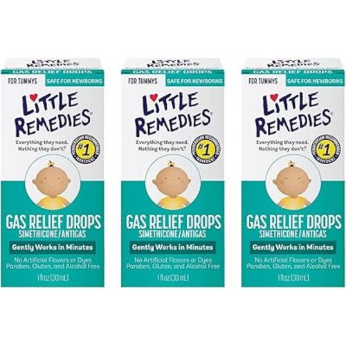 Little Remedies Gas Relief Drops, Natural Berry Flavor, Safe for Newborns, 1 fl oz. (Pack of 3)
