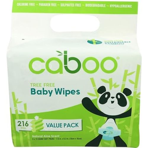 Caboo Bamboo Wipe Baby Bundle, 216 ct