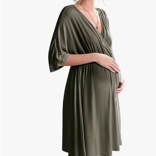 Ekouaer 3 in 1 Labor/Delivery/Hospital Gown Maternity Dress Nursing Nightgown Sleepwear for Breastfeeding