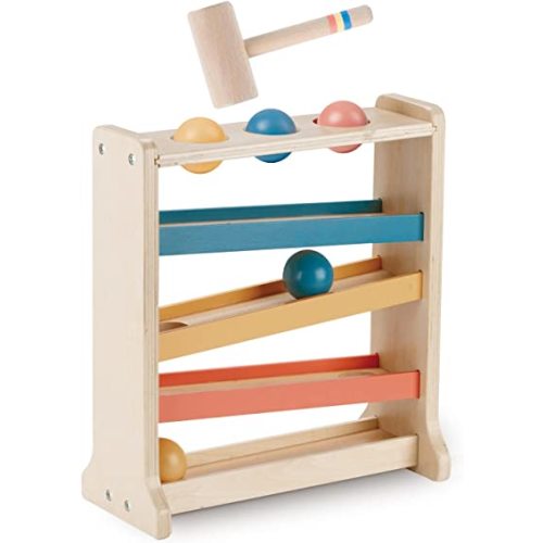 Montessori Ball Tracker, Award Winning Durable Pound A Ball Drop Toy, Early Developmental Montessori Toys, Wooden Toys for Toddlers 1-3 Year Old - Great Birthday Gift