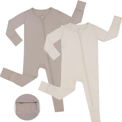 Viscose from Bamboo Sleeper with Mittens, 2 Way Zipper Baby Boy Pajamas, Non Slip Sleep'N Play Romper
